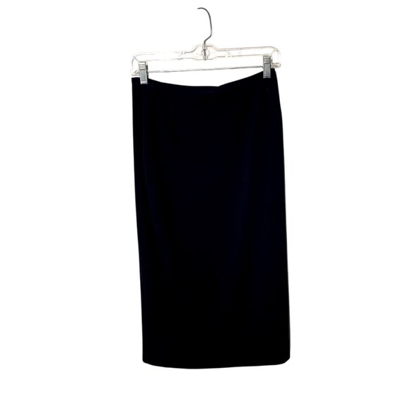 Erika Schrieber NWT Black Wrap Midi Skirt Women's Size XS Made in USA Stretch - Picture 2 of 9